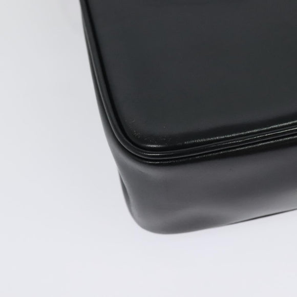 CELINE Horse Carriage Shoulder Bag Leather Navy Gold Auth 141819