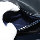 CELINE Horse Carriage Shoulder Bag Leather Navy Gold Auth 141819-21