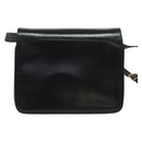CELINE Horse Carriage Shoulder Bag Leather Navy Gold Auth 141819-2