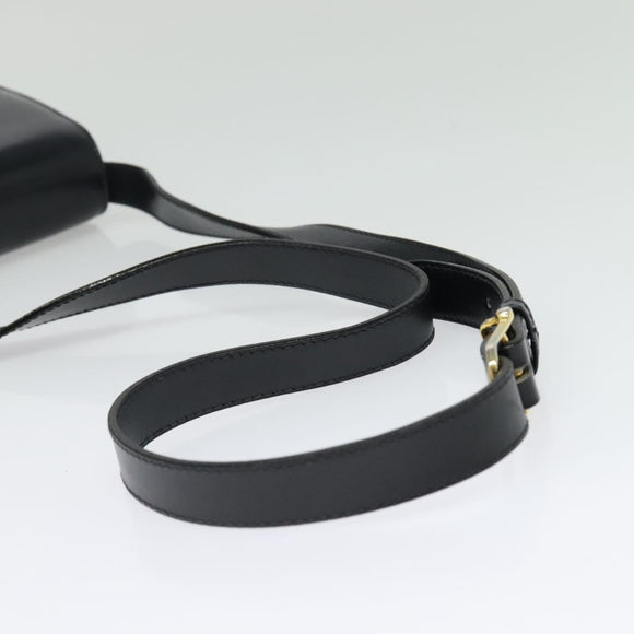 CELINE Horse Carriage Shoulder Bag Leather Navy Gold Auth 141819