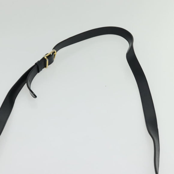 CELINE Horse Carriage Shoulder Bag Leather Navy Gold Auth 141819