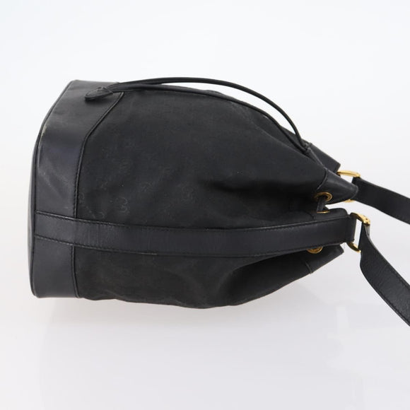 GUCCI GG Canvas Shoulder Bag Black Gold 001 2854 1627 Auth 141820