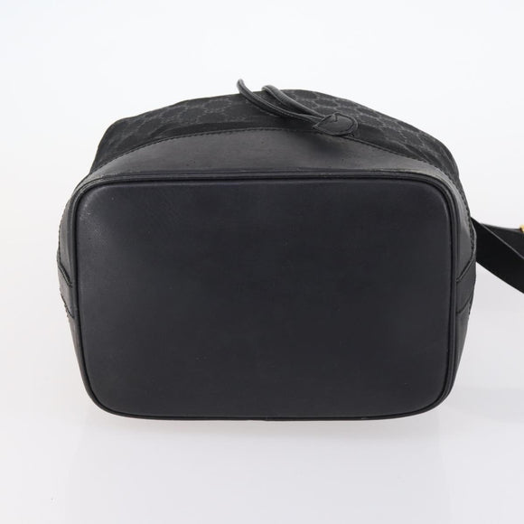 GUCCI GG Canvas Shoulder Bag Black Gold 001 2854 1627 Auth 141820