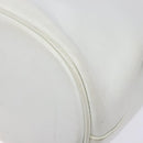 Salvatore Ferragamo Gancini Hand Bag Rattan White Gold Auth 141821-16
