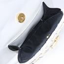 Salvatore Ferragamo Gancini Hand Bag Rattan White Gold Auth 141821-21