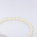 Salvatore Ferragamo Gancini Hand Bag Rattan White Gold Auth 141821-14