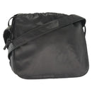 LOEWE Anagram Shoulder Bag Leather Black Gold Auth 141825-1