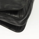 LOEWE Anagram Shoulder Bag Leather Black Gold Auth 141825-15