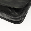 LOEWE Anagram Shoulder Bag Leather Black Gold Auth 141825-16