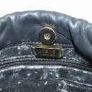 LOEWE Anagram Shoulder Bag Leather Black Gold Auth 141825-10