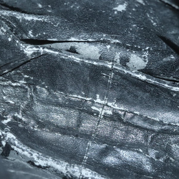 LOEWE Anagram Shoulder Bag Leather Black Gold Auth 141825