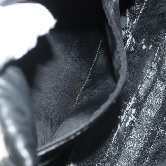 LOEWE Anagram Shoulder Bag Leather Black Gold Auth 141825