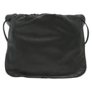 LOEWE Anagram Shoulder Bag Leather Black Gold Auth 141825-2