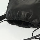 LOEWE Anagram Shoulder Bag Leather Black Gold Auth 141825-6