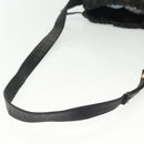 LOEWE Anagram Shoulder Bag Leather Black Gold Auth 141825-7