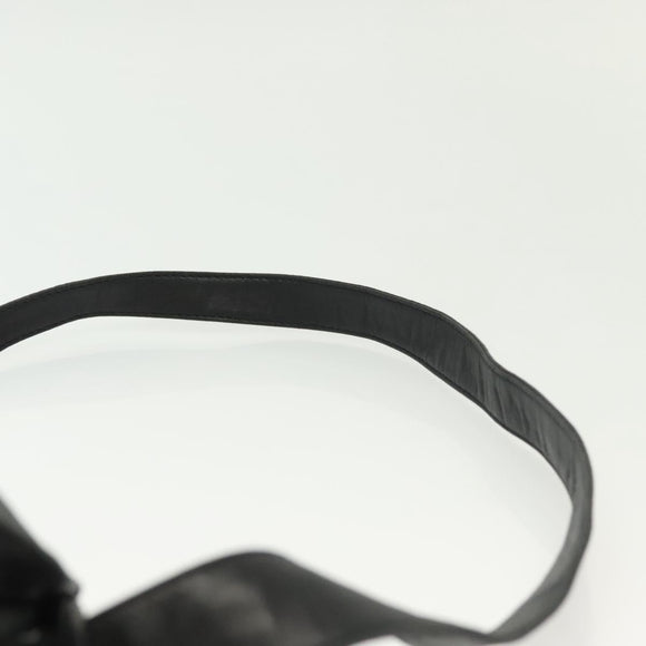 LOEWE Anagram Shoulder Bag Leather Black Gold Auth 141825