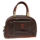 CELINE Macadam Canvas Hand Bag PVC Leather Brown Gold Auth 141839-1