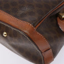 CELINE Macadam Canvas Hand Bag PVC Leather Brown Gold Auth 141839-15
