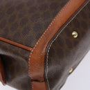 CELINE Macadam Canvas Hand Bag PVC Leather Brown Gold Auth 141839-16