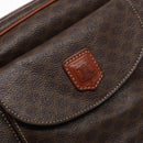 CELINE Macadam Canvas Hand Bag PVC Leather Brown Gold Auth 141839-17