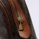 CELINE Macadam Canvas Hand Bag PVC Leather Brown Gold Auth 141839-18