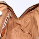 CELINE Macadam Canvas Hand Bag PVC Leather Brown Gold Auth 141839-20