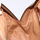 CELINE Macadam Canvas Hand Bag PVC Leather Brown Gold Auth 141839-21