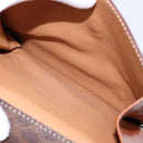 CELINE Macadam Canvas Hand Bag PVC Leather Brown Gold Auth 141839-22