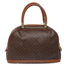 CELINE Macadam Canvas Hand Bag PVC Leather Brown Gold Auth 141839-2