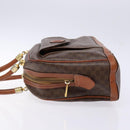 CELINE Macadam Canvas Hand Bag PVC Leather Brown Gold Auth 141839-4