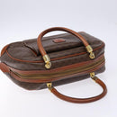 CELINE Macadam Canvas Hand Bag PVC Leather Brown Gold Auth 141839-6