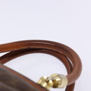 CELINE Macadam Canvas Hand Bag PVC Leather Brown Gold Auth 141839-8