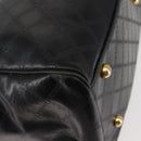 Gianni Versace Hand Bag PVC Leather Black Gold Auth 141846-9