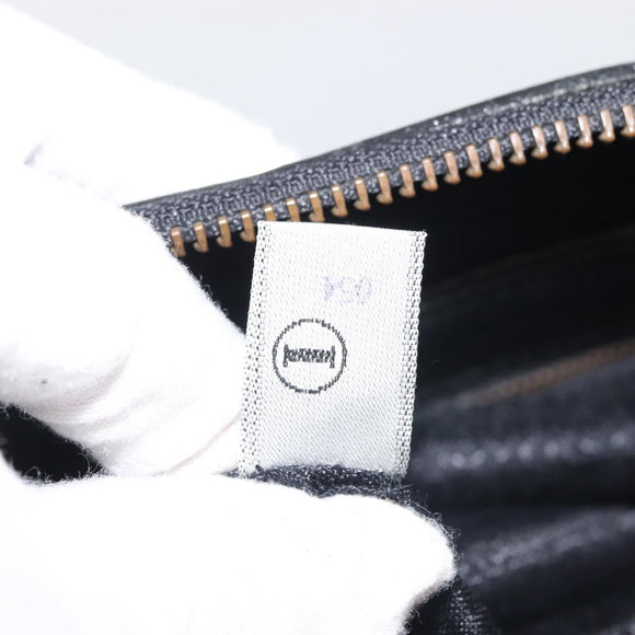 Gianni Versace Hand Bag PVC Leather Black Gold Auth 141846