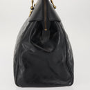 Gianni Versace Hand Bag PVC Leather Black Gold Auth 141846-3