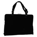 PRADA Hand Bag Velor Black Silver Auth 141854-1