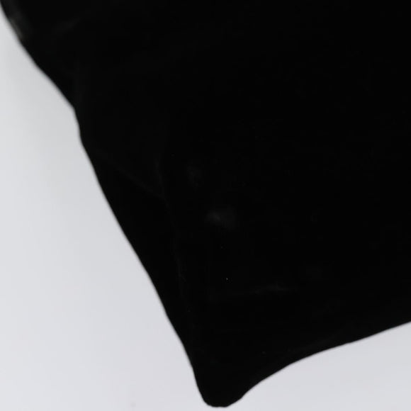 PRADA Hand Bag Velor Black Silver Auth 141854