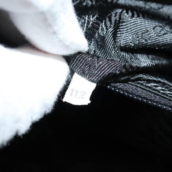 PRADA Hand Bag Velor Black Silver Auth 141854