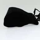 PRADA Hand Bag Velor Black Silver Auth 141854-4