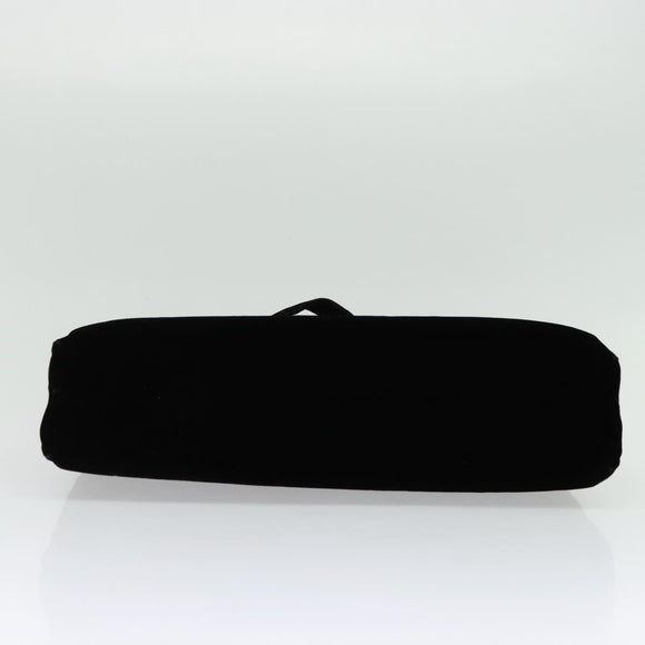 PRADA Hand Bag Velor Black Silver Auth 141854