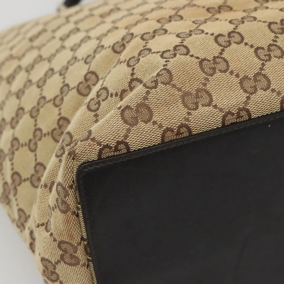 GUCCI GG Canvas Tote Bag Beige Gold 002 1097 2404 Auth 141857