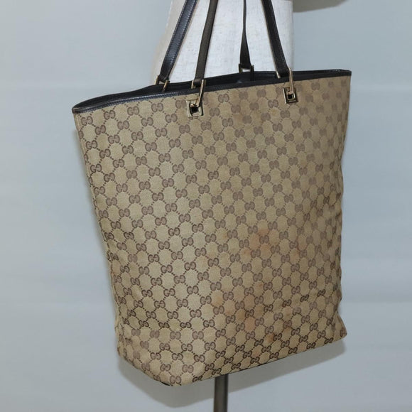GUCCI GG Canvas Tote Bag Beige Gold 002 1097 2404 Auth 141857