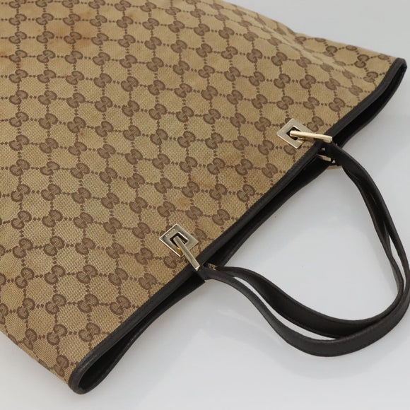 GUCCI GG Canvas Tote Bag Beige Gold 002 1097 2404 Auth 141857