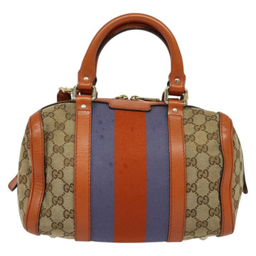 GUCCI GG Canvas Hand Bag 2way Beige Gold 269876 Auth 141858 - 0