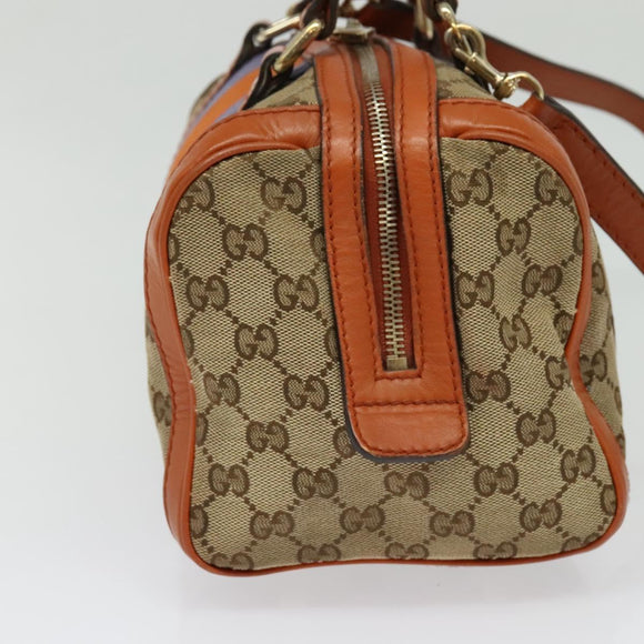 GUCCI GG Canvas Hand Bag 2way Beige Gold 269876 Auth 141858