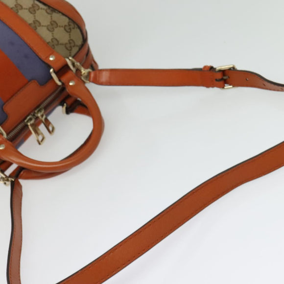 GUCCI GG Canvas Hand Bag 2way Beige Gold 269876 Auth 141858