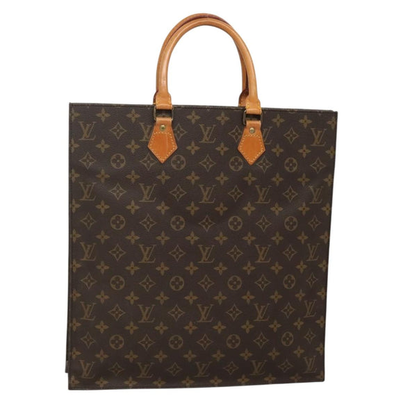 LOUIS VUITTON Monogram Sac Plat Hand Bag M51140 LV Auth 141860