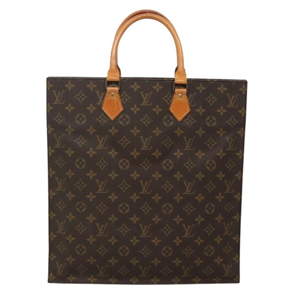 LOUIS VUITTON Monogram Sac Plat Hand Bag M51140 LV Auth 141860