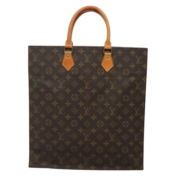LOUIS VUITTON Monogram Sac Plat Hand Bag M51140 LV Auth 141860