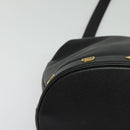 MCM Studs Shoulder Bag Leather Black Gold Auth 141865-10